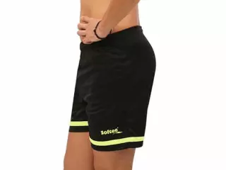 PANTALÓN CORTO SOFTEE PRIMAX NEW NIÑO - NEGRO/AMARILLO FLUOR, 8 AÑOS SIN BOLSILLOS