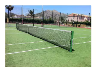 Juego postes de tenis anclados de aluminio Ø 90 mm