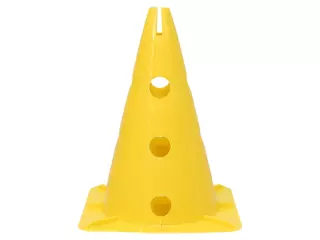 CONO CON SOPORTE PARA PICA Y ARO BASE CUADRADA - AMARILLO, 50CM