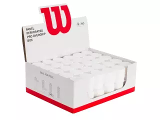 CAJA 60 OVERGRIPS WILSON PADEL BLANCO PRO PERFORADOS