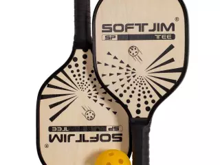JUEGO PALAS PICKLEBALL MADERA CON PELOTA Y FUNDA