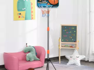 Canasta de Baloncesto para Niños Aro Baloncesto con Soporte Altura Ajustable y Base Rellenable Incluida Interior y Exterior 32x65x126-158 cm