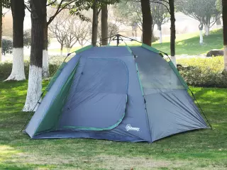 Tienda de Campaña para 3-4 Personas Fácil de Desplegar Diseño 2 en 1 Pop-up con Gancho para Luz de Camping 270x250x160cm Verde
