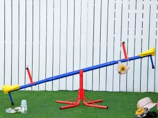 Balancín Giratorio 360 Grados para Niños +3 Años con Base de 4 Varillas Postes de Tope y Asas Fáciles de Agarrar Patio Jardín 182x77x43 cm Multicolor