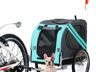 Remolque Bicicleta Perros Mascota con Anillo Bandera Reflector de Seguridad Remolque Bici Cabina 78x55x65cm