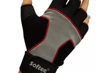 PAR DE GUANTES FITNESS SOFTEE SHOCK - NEGRO/GRIS/ROJO, XL
