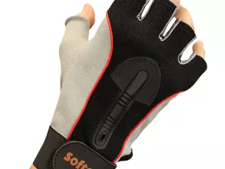 PAR DE GUANTES FITNESS SOFTEE GEL PRO 2.0 - NEGRO/GRIS/ROJO, L #