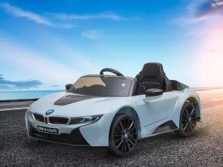 Coche Eléctrico BMW I8 COUPE con Licencia para Niños de +3 Años Batería 6V Control Remoto y Manual 115x72,5x46cm Azul