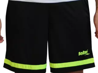 PANTALÓN CORTO SOFTEE PRIMAX NEW NIÑO - 10 AÑOS, NEGRO/AMARILLO FLUOR SIN BOLSILLOS