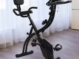 Bicicleta Estática Plegable con Altura y Resistencia Ajustables con Pantalla LCD y Asiento con Respaldo 51x97x115 cm Negro