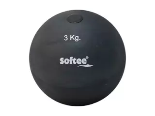 PESO LANZAMIENTO DE CAUCHO  SOFTEE - 3 KG, NEGRO