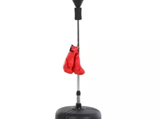 Saco de Boxeo de Pie con Altura Ajustable en 136-154 cm y Base Rellenable Pera de Boxeo con Soporte y Guantes Negro