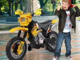 Moto Eléctrica Infantil de Bateria con Ruedas Amarillo Material PP 102x53x66cm