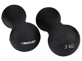 Mancuernas Avento 3 kg (Pareja) - Pesas de Mano de Acero con Recubrimiento de PU Antideslizante - Set de 2 Unidades - Negro