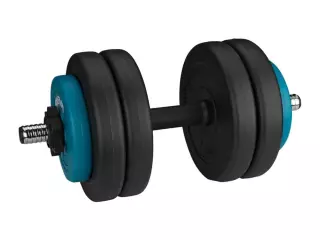 Mancuerna Ajustable Avento 15 kg - Set de Pesas con Barra de Acero Cromado y 6 Discos - Entrenamiento de Fuerza en Casa