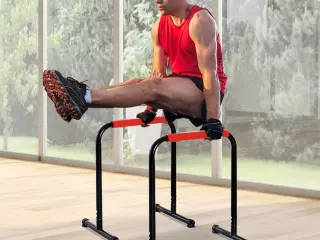 Barras Paralelas Training Soporte con Mango Extra Ancho para Flexiones Inclinadas Musculación Calistenia Dips 63x41x73 cm Negro