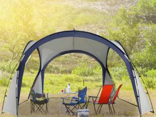 Carpa para Camping Picnic 3,5x3,5m Toldo Abierto Impermeable Protección UV Tienda de Fiesta Gazebo para Eventos