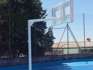 JUEGO CANASTAS BALONCESTO MONOTUBO NEW TUBO 114 MM FIJAS -SIN TABLERO, ARO- CON BASE DE ANCLAJE