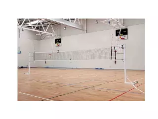 Juego postes voleibol metálicos portátiles en forma L 90 MM DIAMETRO ACERO