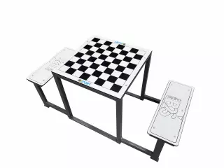 Mesa de exterior con tablero de ajedrez antivandálica
