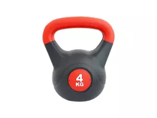 KETTLEBELL PVC - ROJO/NEGRO, 4 KG