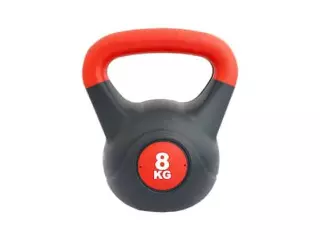 KETTLEBELL PVC - ROJO/NEGRO, 8 KG PESA RUSA