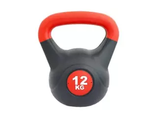 KETTLEBELL PVC - ROJO/NEGRO, 12 KG PESA RUSA