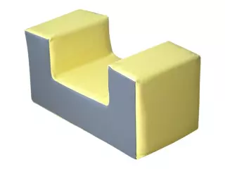 FIGURA MINIASIENTO  RECTO 30X60X30 CM , AMARILLO/GRIS