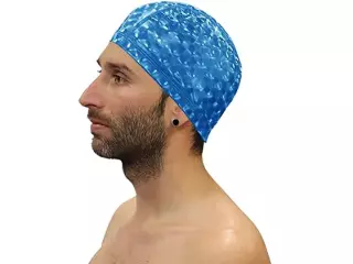 GORRO NATACION SOFTEE POLIURETANO 3D - SENIOR, CELESTE
