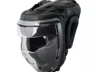CASCO NEGRO CON PANTALLA JUSPORTS BOXEO KARATE
