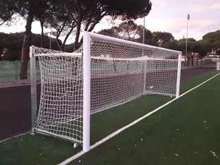 JGO PORTERÍAS AL. FÚTBOL7 90MM ABATIBLES ARQUILLOS GALV CALIENTE PORTES GRATIS ALUMINIO