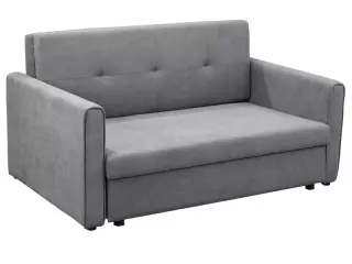 Sofá Cama de 3 Plazas Tapizado de Franela con Respaldo Ajustable Sofá Moderno para Salón Oficina 181x92x84cm Gris
