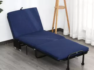 Cama Plegable Cama de Camping Portátil Ahorro de Espacio con Cabecera Ajustable en 5 Niveles de Ángulo 5 Ruedas 184x65x26cm Azul PREGUNTAR STOCK