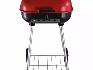 Barbacoa de Carbón Picnic con Ruedas y Estante Parilla de Carbón Vegetal BBQ Jardín Exterior Ahumador Parilla Acampada 46x52,5x76 cm