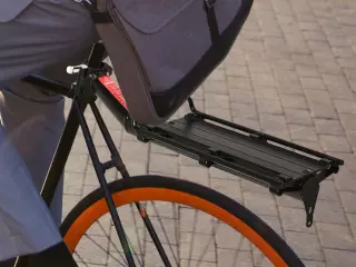 Portaequipajes Posterior para Bicicleta Estante Soporte de Equipajes con Protecciones Laterales Carga 9 kg Aluminio 49x12x14 cm Negro