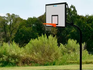Juego canastas poste curvo una sola pieza S/1,65m. BALONCESTO