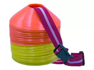 SET CHINO BELT - 60 UDES, GRIS/NARANJA FLUOR