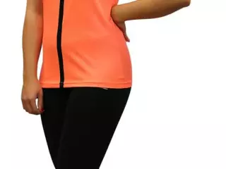 CAMISETA SOFTEE TIPEX MUJER  - CORAL FLUOR/NEGRO, S