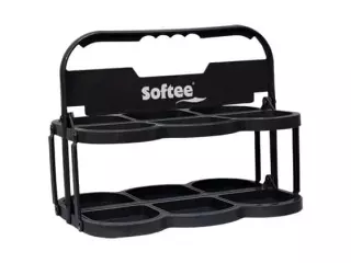 PORTABOTELLAS PLEGABLE DELUXE  PARA 6 BOTELLAS - NEGRO, 6 BTLL