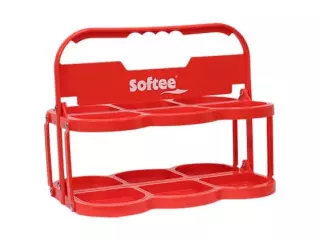 PORTABOTELLAS PLEGABLE DELUXE  PARA 6 BOTELLAS - 6 BTLL, ROJO