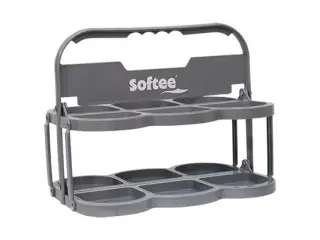 PORTABOTELLAS PLEGABLE DELUXE  PARA 6 BOTELLAS - GRIS, 6 BTLL