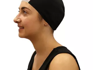 GORRO NATACION POLIESTER SOFTEE SENIOR - SENIOR, NEGRO/BLANCO
