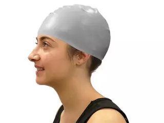 GORRO NATACION SILICONA SOFTEE - PLATA, SENIOR