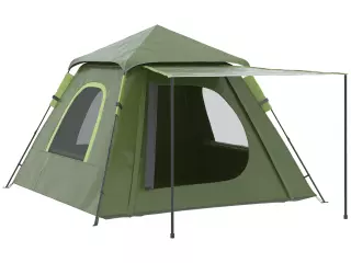 Tienda de Camping Pop-up para 2-3 Personas Impermeable 2000 mm con Bolsa de Trasporte 210x210x150 cm Verde/PLATA