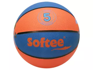 BALON BALONCESTO SOFTEE HAND - 5, CORAL FLUOR/AZUL