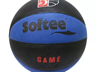 BALON BALONCESTO CUERO SOFTEE GAME - 5, NEGRO/ROJO#