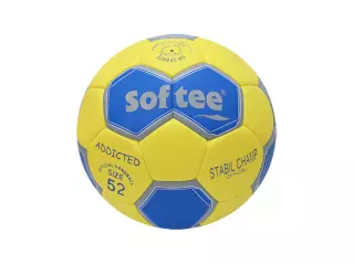 BALON BALONMANO SOFTEE ADDICTED - AMARILLO/AZUL, 52CM