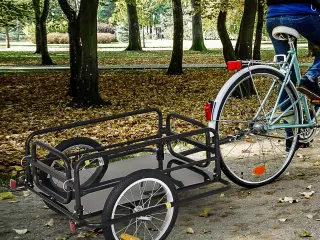 Remolque de Bicicleta para Carga 50kg Carga de Equipaje Marco de Acero Ligero con Reflectores desmontable
