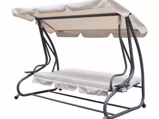 Balancín de Jardín Chillvert Dominique 2-3 Plazas Convertible Cama Gris Antracita 120x230x164 cm