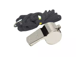 Silbato metálico con colgador